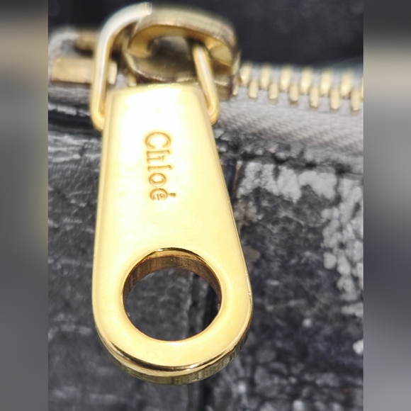 Chloe Eden Distressed Metallic Silver Calfskin Tote Bag - Picture 8 of 16